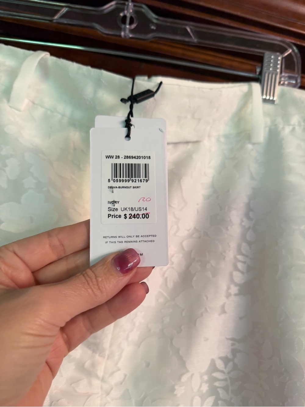 Reiss Ivory Floral Lace Midi Skirt - Picture 7 of 8